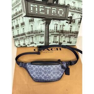 Coach CBK37 Warren Mini Belt Bag In Blocked Signature Canvas